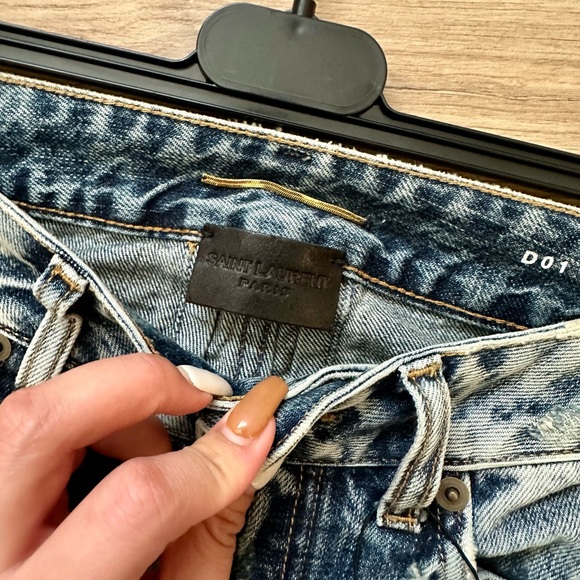 YSL Saint Laurent Paris Patch Design Skinny Jeans 27 New with Tag - Picture 9 of 9